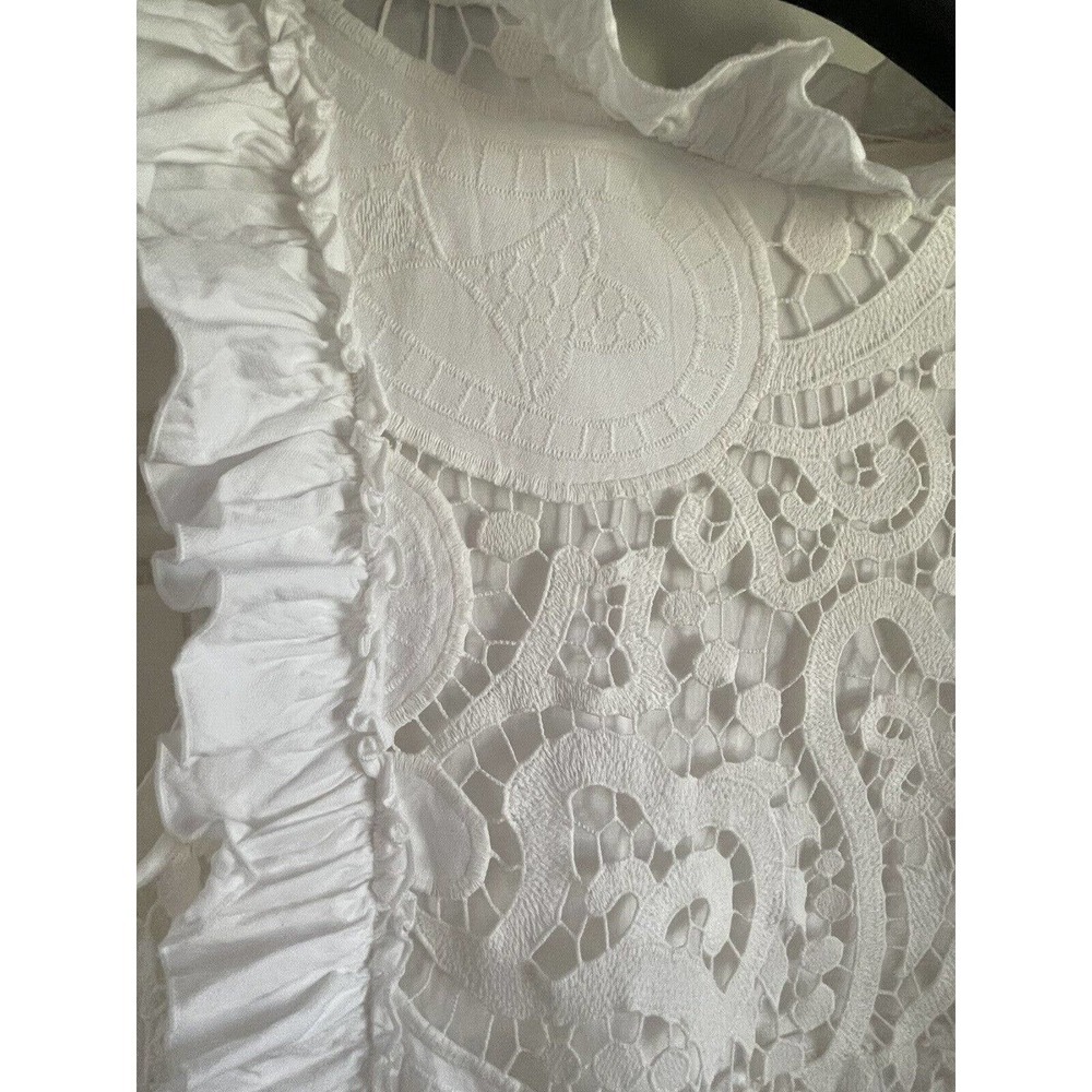 See by Chloe White Ruffle Smocked Lace Dress Paisley Ruffle US size 8 EU size 44 - Picture 9 of 11